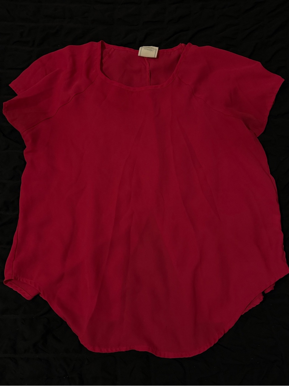 meraki Short Sleeve Scoop Neck Blouse - Bright Red